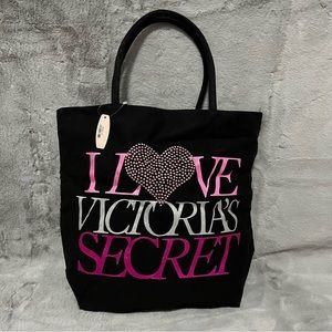 VS "I LOVE VICTORIA'S SECRET" Black Tote
